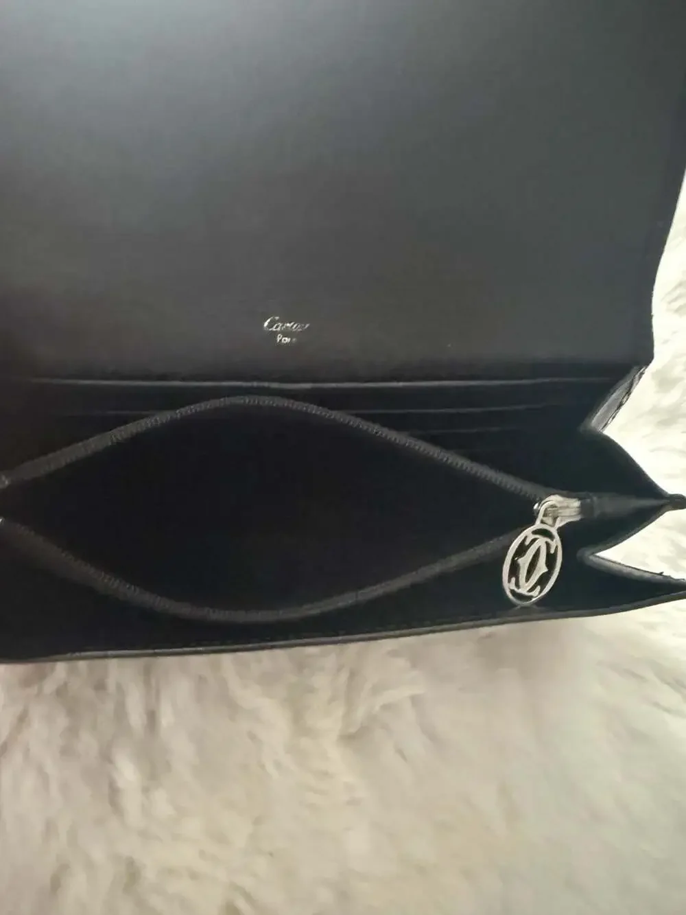 Cartier Happy Birthday Patent Leather Long Wallet with Chain